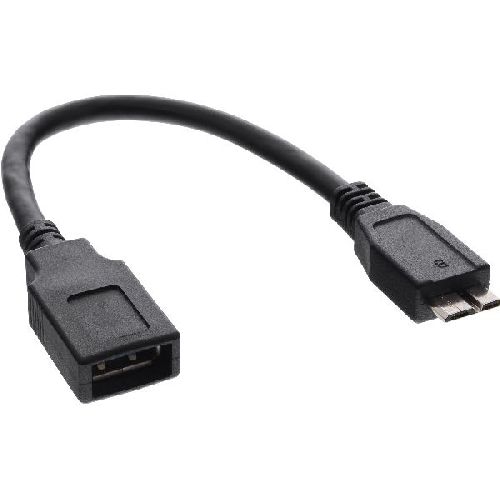 InLine® USB 3.2 Gen.1 OTG Adapterkabel, Micro-B Stecker an USB A Buchse, 0,15m 31609