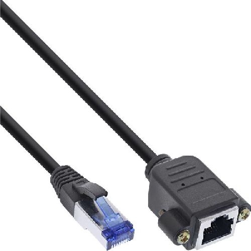 InLine® Patchkabel Verlängerung, S/FTP (PiMf), Cat.6A, halogenfrei, Kupfer, 0,5m 76555X