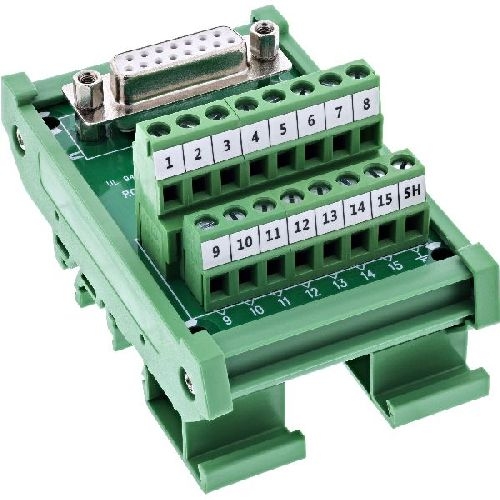 InLine® D-Sub 15 Terminalblock, Buchse, Schraubklemme, für Hutschiene 92502C