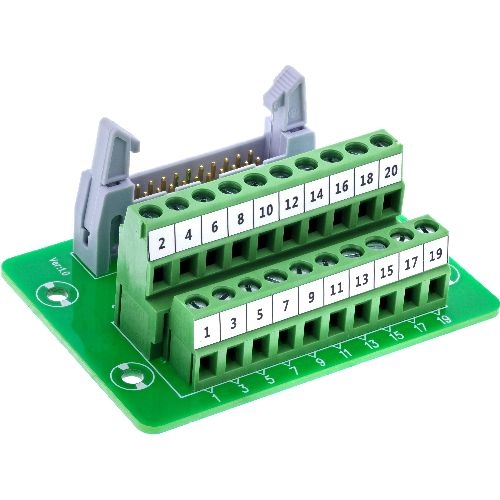 InLine® IDC 20 Buchse an Terminalblock, 10pol, auf Platine 92504P