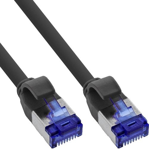 InLine® Patchkabel Slim, Cat.6A, S/FTP, TPE (LSZH), PoE, schwarz, 3m 74903S