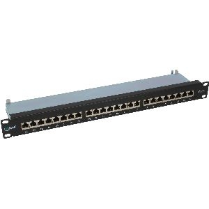 InLine® Patchfeld Cat.6, 24-fach, 48,26cm (19&quot;), 1HE, schwarz, RAL9005 76224S
