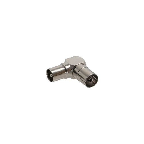 InLine® Antenne Koaxial Verbinder Stecker / Buchse, 90° gewinkelt, Metall 69915M