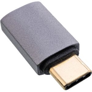 InLine® USB4 Adapter, USB-C Stecker/Buchse, Alu, grau 35900F