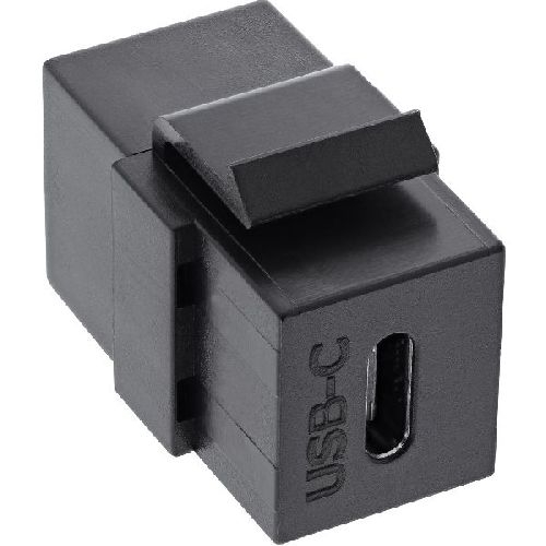 InLine® USB 3.1 Keystone Snap-In Einsatz, USB-C Buchse / Buchse, schwarz 76201Z