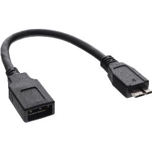 InLine® Micro-USB 3.0 OTG Adapterkabel, Micro-B Stecker an USB A Buchse, 0,15m 31609