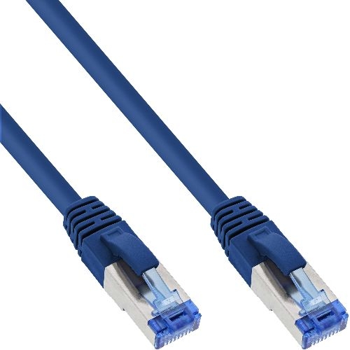 InLine® Patchkabel, S/FTP (PiMf), Cat.6A, halogenfrei, blau, 10m 76800B