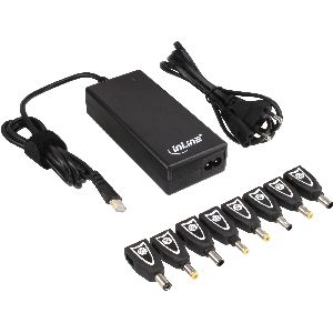 InLine® Universal NT f. Notebooks, 90W, USB, 100-240V, schwarz m. 8 Wechselst. 26618B