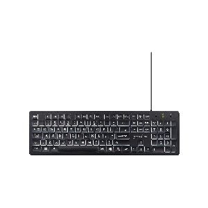 Perixx PERIBOARD-317, DE, beleuchtete Tastatur, USB kabelgebunden, große Druckbuchstaben, schwarz 57