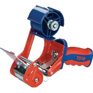 tesa Packbandhandabroller Comfort, bis 66m x 50mm, rot/blau 11636