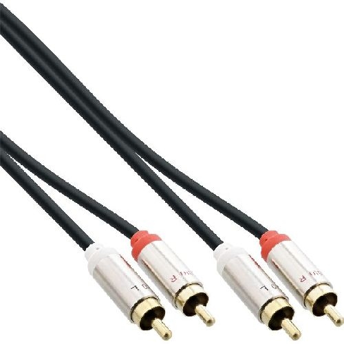 InLine® Slim Audio Kabel 2x Cinch ST/ST, Stereo, 3m 99263