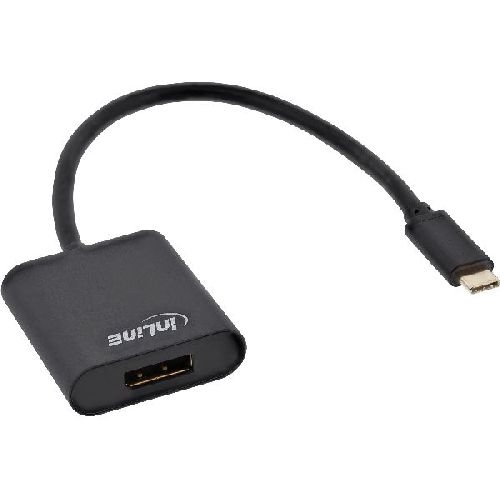 InLine® USB Display Konverter, USB-C Stecker zu DisplayPort 4K/60Hz schwarz 64102B
