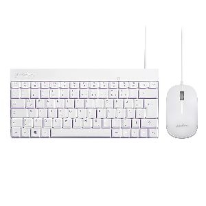 Perixx PERIDUO-212 DE, Mini USB-Tastatur und Maus Set, weiß 57215Q