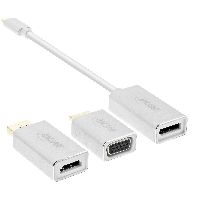 InLine 64109S InLine® USB Display Konverter Set 6-in-1, USB Typ-C Stecker zu DisplayPort, HDMI, VGA