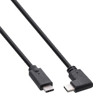 InLine® USB-C Kabel gewinkelt, USB 3.2 Gen.2x2, 20Gb/s, 100W, schwarz, 1,5m 35704W