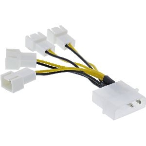 InLine® Lüfter Adapterkabel, 4x Lüfter 3pol. an 13,34cm (5,25&quot;) 33341A