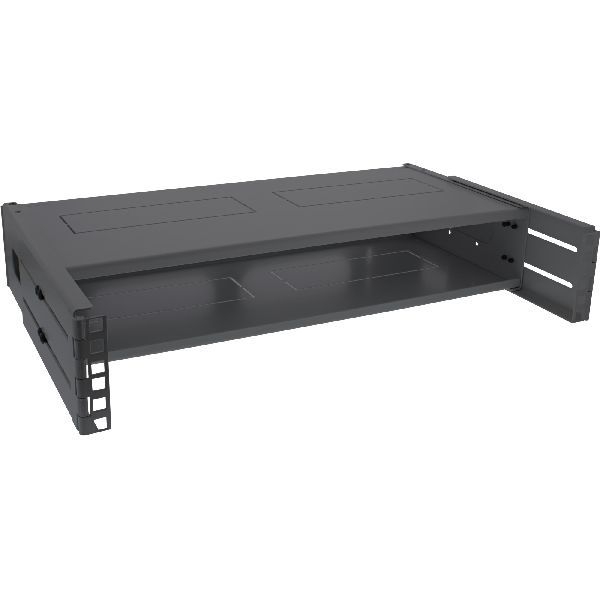 InLine® 19" Rack zur Wandmontage, 2HE, 24-40cm Tiefe, mit Abdeckung, schwarz 19102B