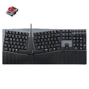 Perixx PERIBOARD-535 DE RD, ergonomische mechanische USB Tastatur (rote Taster) 57156F