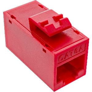 InLine® Keystone RJ45 Buchse/Buchse, ungeschirmt, Cat.6A, 8er Pack, rot 76217R