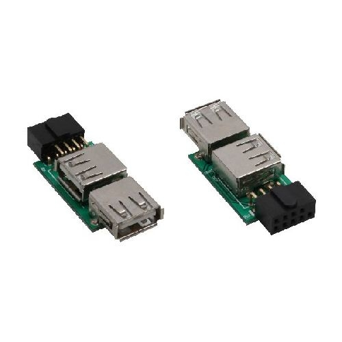 InLine® USB 2.0 Adapter, 2x Buchse A auf Pfostenanschluss 33440I