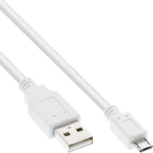 InLine® Micro-USB 2.0 Kabel, USB-A Stecker an Micro-B Stecker, weiß, 1,5m 31715W