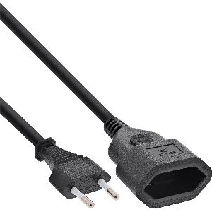 InLine® Euro-Verlängerung, Eurostecker an Eurokupplung, schwarz, 0,5m 16686S