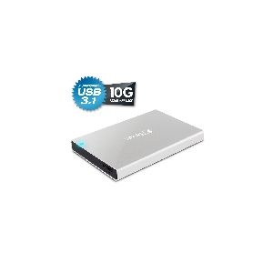 FANTEC ALU-25B31, externes 2.5"-SATA-Gehäuse, USB 3.2, Aluminium, silber 00029O