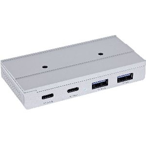InLine® 4-Port Magnetic USB Hub, 2x USB-C, 2x USB-A, 10Gb/s, Aluminiumgehäuse 35395M
