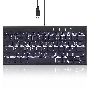 Perixx PERIBOARD-429 DE, kabelgebunden, USB Mini Tastatur mit Hintergrundbeleuch 57150N