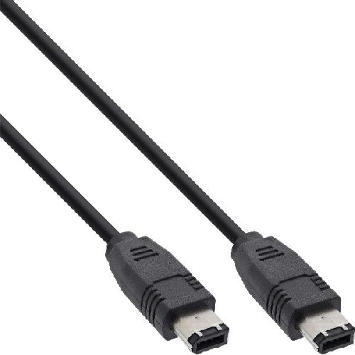 InLine® FireWire Kabel, IEEE1394 6pol Stecker / Stecker, schwarz, 1m 34001