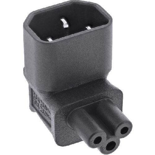 InLine® Netzadapter IEC 60320 C14 / C5, oben/unten gewinkelt, 3pol. Kaltgeräte 16723G