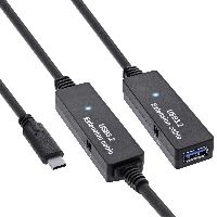 InLine® USB 3.2 Gen.1 Aktiv-Verlängerung, USB-C Stecker an USB-A Buchse, 15m 35656D