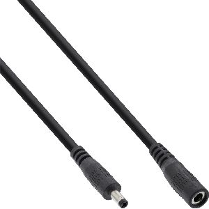 InLine® Verlängerungskabel DC Stecker 4,0x1,7mm, schwarz, 0,5m 26855C