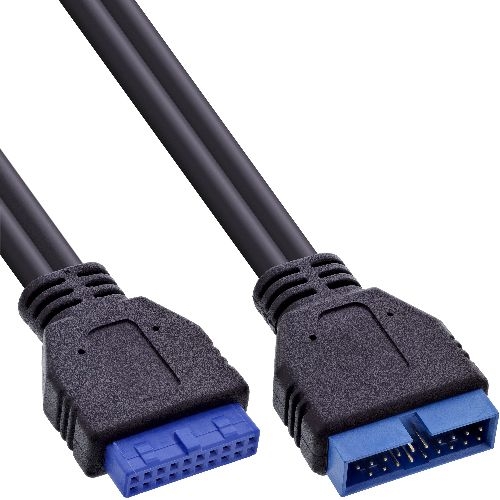 InLine® USB 3.0 Verlängerung intern, Pfostenanschluss Stecker auf Buchse, 0,35m 33448I