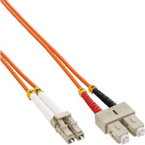 InLine® LWL Duplex Kabel, LC/SC, 50/125µm, OM2, 0,5m 88644
