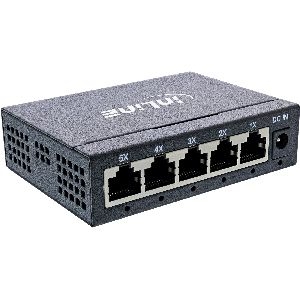 InLine® Gigabit Netzwerk Switch 5-Port, 1Gb/s, Desktop, Metallgehäuse, lüfterlos 32305O