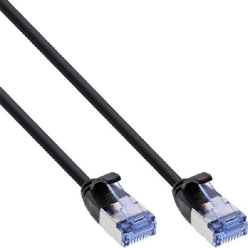 180er B-Pack InLine® Patchkabel slim, U/FTP PiMf, Cat.6A, schwarz, 1m B-71901S