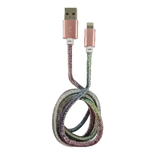 LC-Power LC-C-USB-Lightning-1M-4 (MFI) USB A zu Lightning Kabel, Disco-Glitzer, 31331D