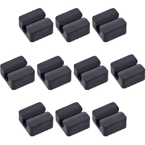 10er Pack InLine® Kabelclip, 1-fach, selbstklebend, schwarz 59971I