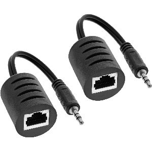 InLine® Audio über RJ45 passiv, 2x Klinke 3,5mm Stecker / RJ45 Buchse, max. 50m, 89002