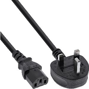 InLine® Netzkabel, Netzstecker England auf Kaltgerätestecker C13, 0,5m 16650E