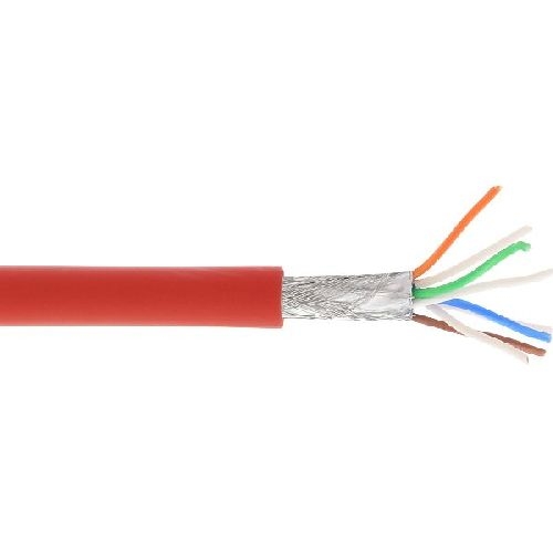 InLine® Patchkabel, S/FTP (PiMf), Cat.6A, 500MHz, halogenfrei, Kupfer, rot, 100m 76899R