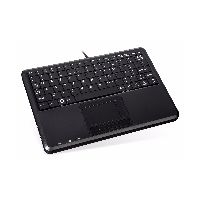 Perixx PERIBOARD-510 H PLUS UK, Mini USB-Tastatur, Touchpad, Hub, schwarz 57173G