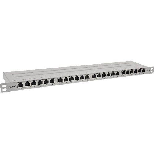 InLine® 19 Patchfeld Cat.6A 0,5 HE 24-fach, mit Staubschutz, grau 76824L