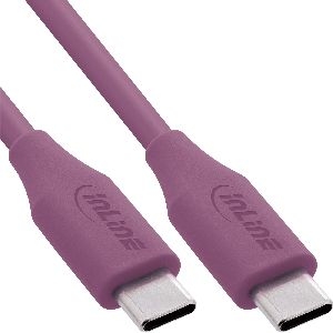 InLine® USB 2.0 Kabel, USB-C Schnellladekabel 100W, Wild Berry/violett 1m 35891P