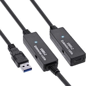 InLine® USB 3.2 Gen.1 Aktiv-Verlängerung, USB-A Stecker an USB-C Buchse, 15m 35656B