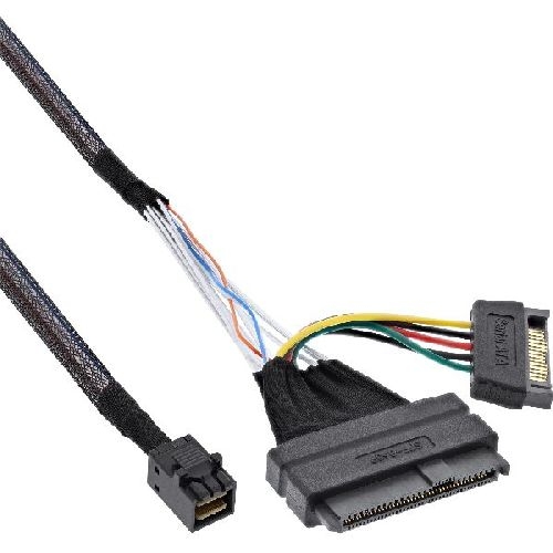 InLine® U.2 Anschlusskabel, SSD mit U.2 (SFF-8639) an SFF-8643 + Strom, 0,5m 29620A