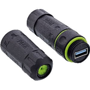 InLine® USB-A-Kabelkupplung, IP68, 2x USB-A Buchse, geschirmt, M20 69927P