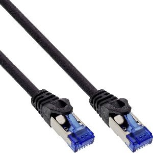 InLine® Patchkabel armiert, U/FTP, Cat.6A, schwarz, 1,5m 75514S