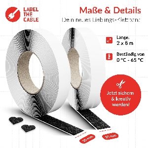 Label-The-Cable LTC Easy Tape Strap, Klettbandrolle selbstkl. 20mm, schwarz, 8m 59937C